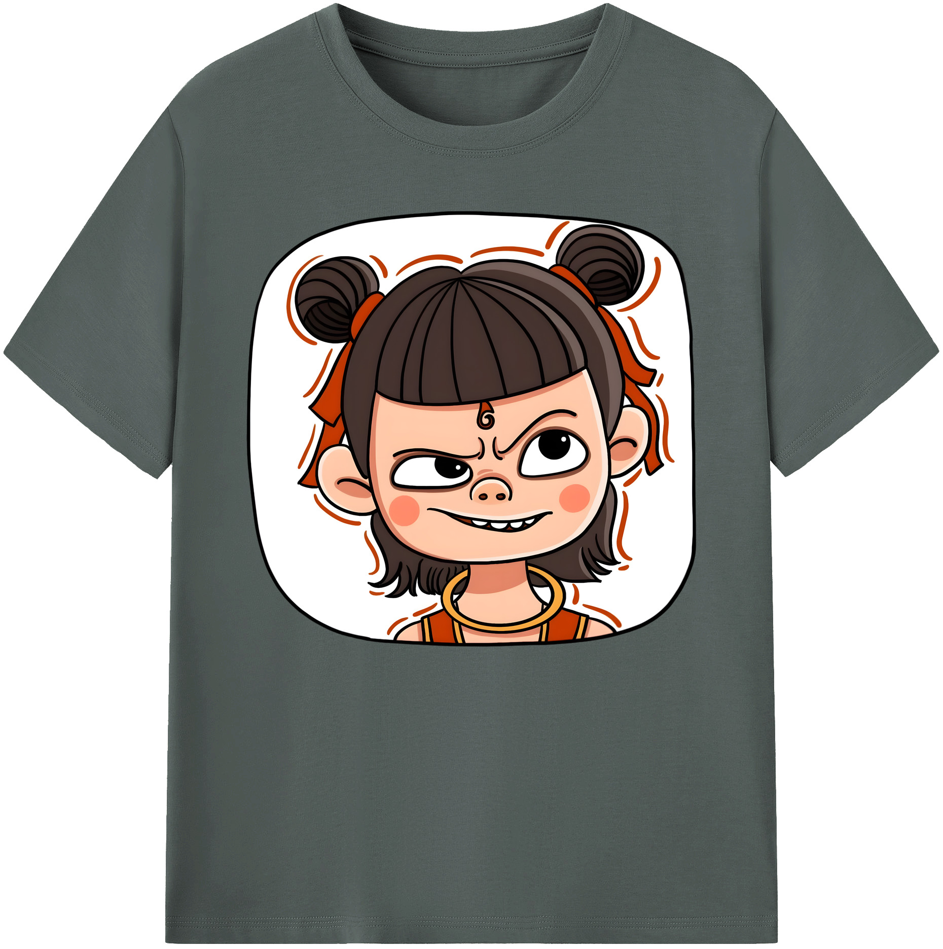（画像用） Ne Zha 2 ナタ 魔童の大暴れ 綿100％ メンズ半袖Tシャツ｜肌触りやわらか＆通気性